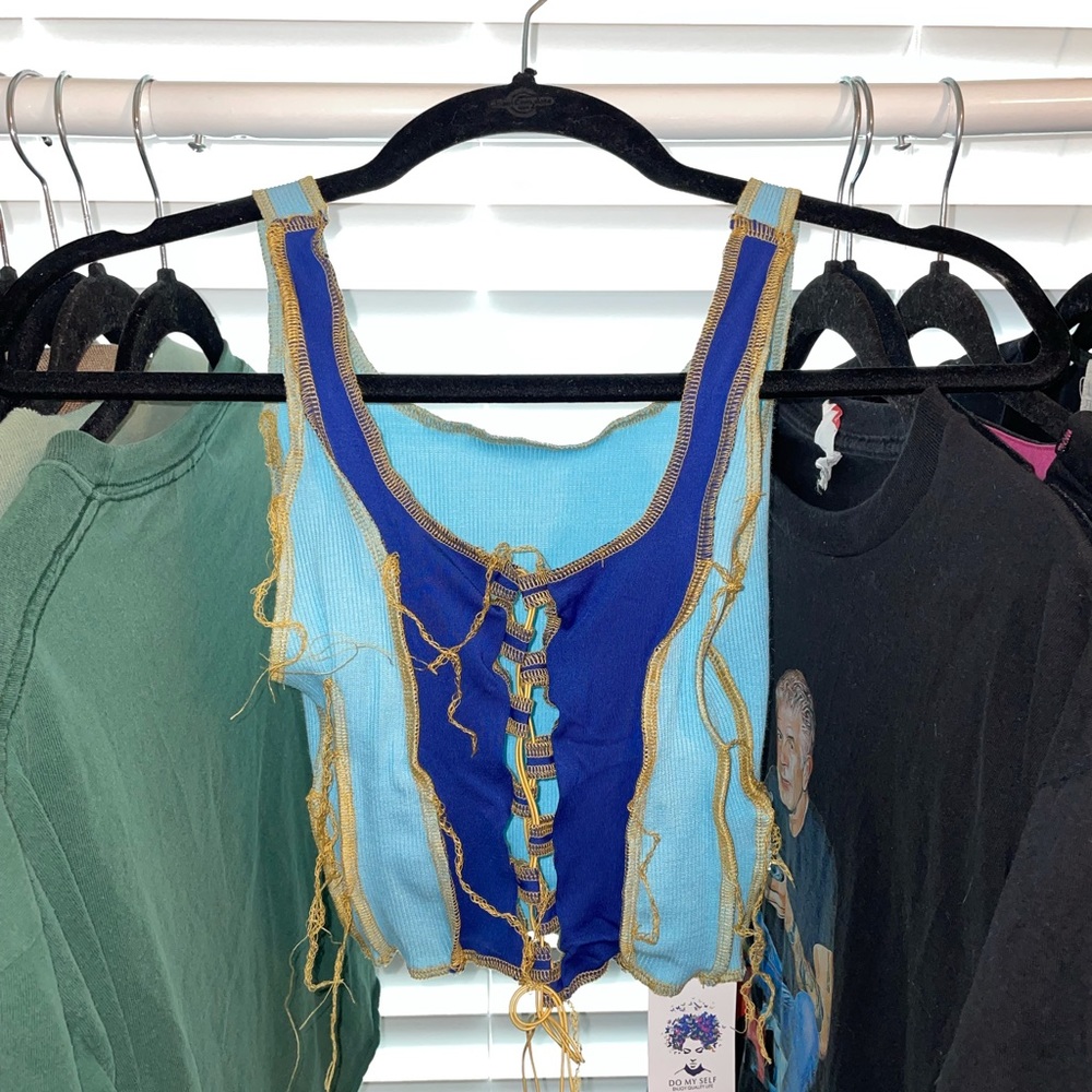 Tattered multi color tank